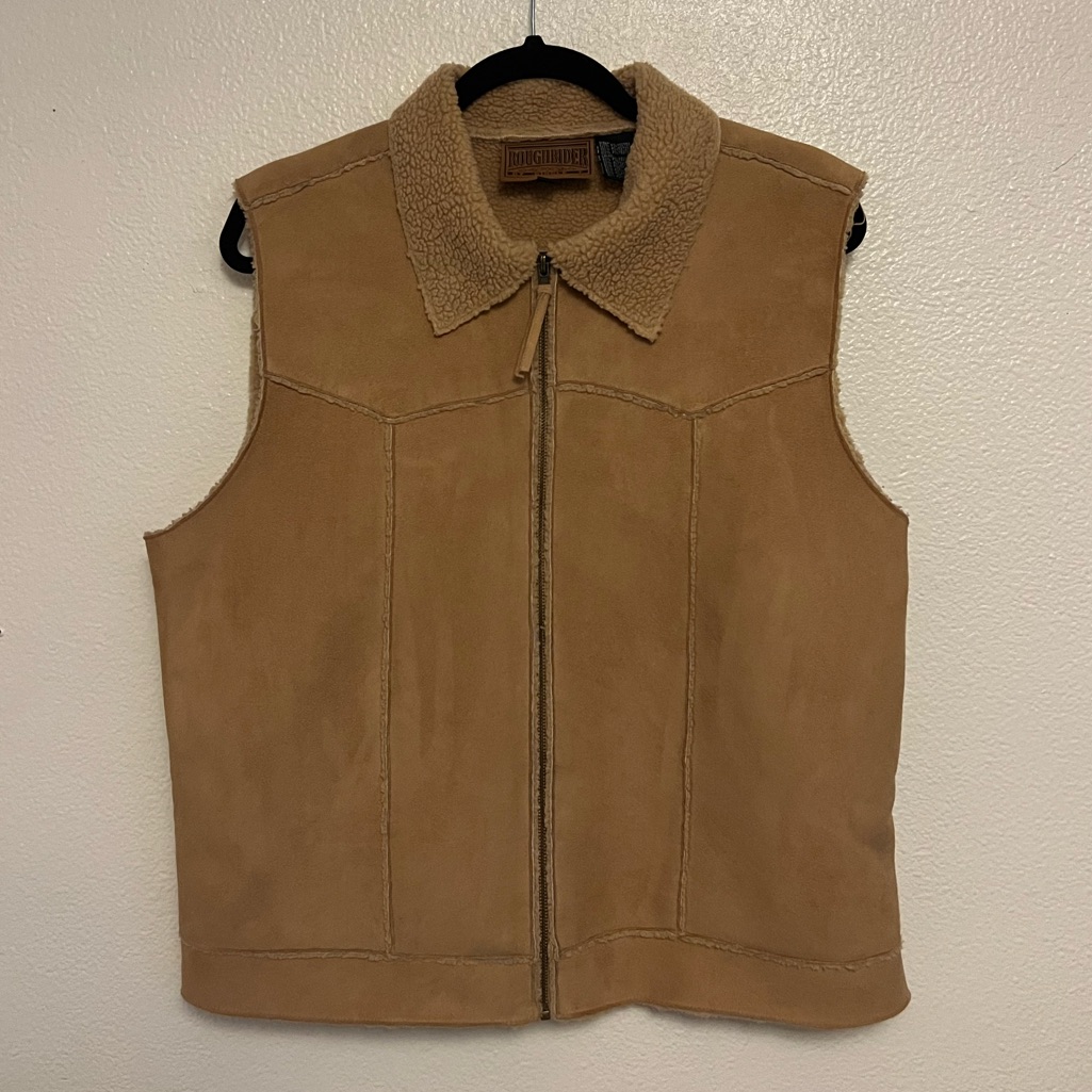 Rough Rider Faux Suede/ Fleece Tan Vest Large